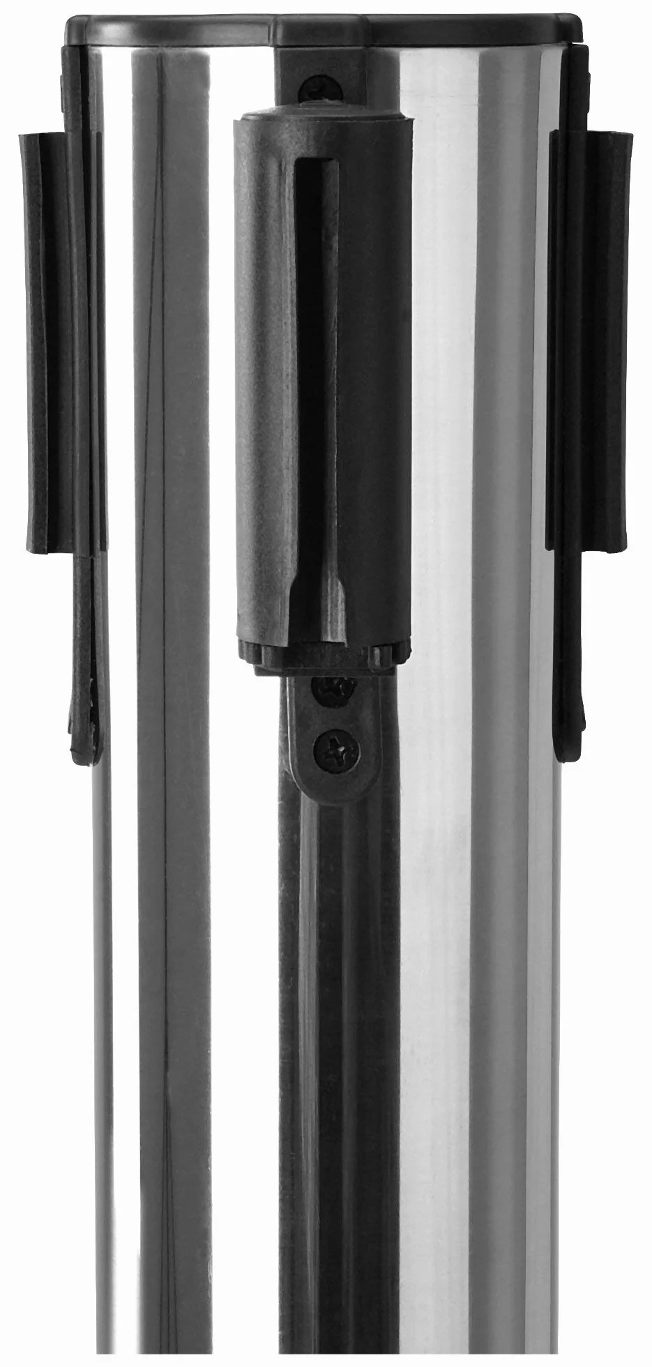 Stagecaptain PLS-200S Absperrständer Personenleitsystem Paar (2 Stück Absperrpfosten, Hotel, Ausstellung, Flughafen, Vip, roter Teppich, Absperrband rot) silber