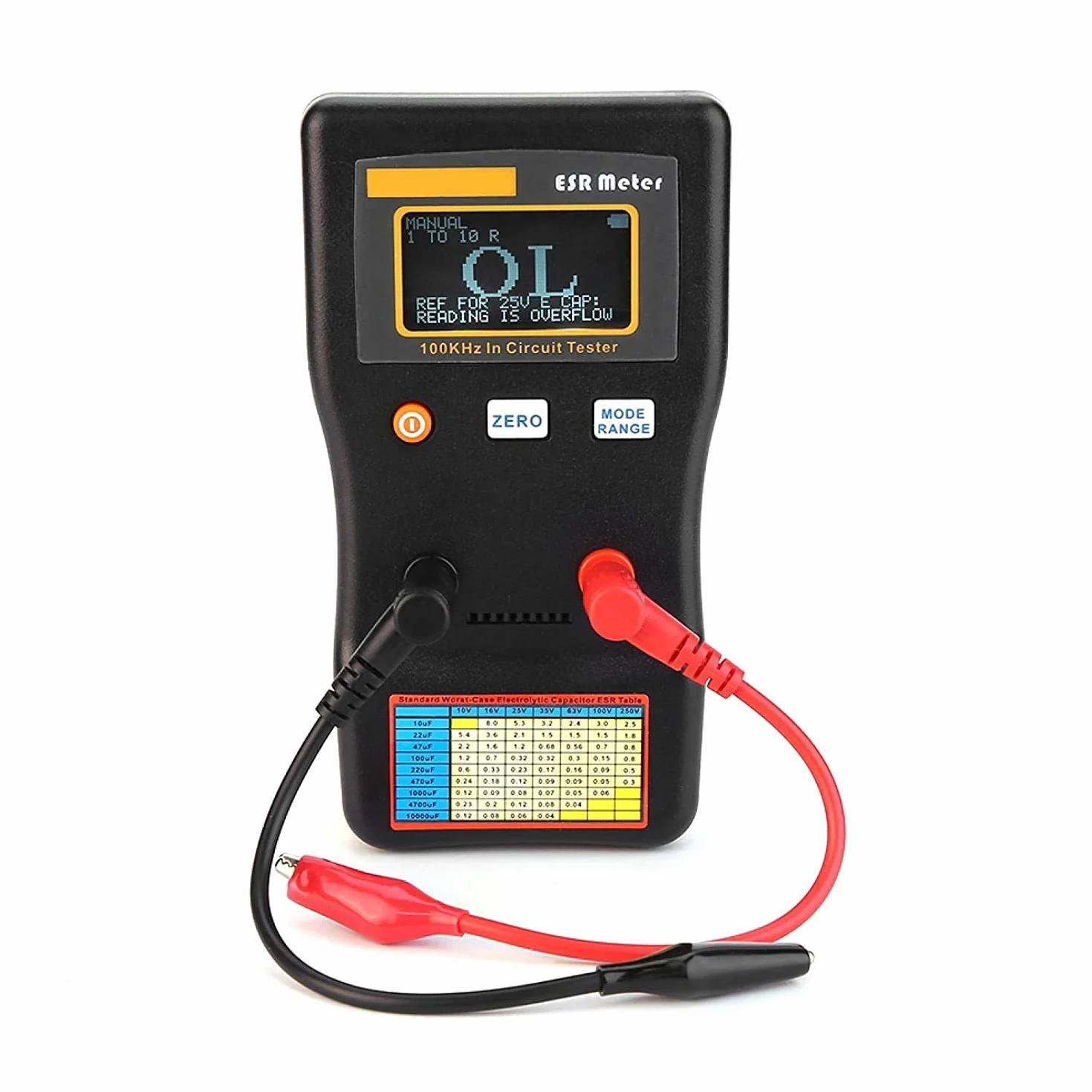 Kapazitätsmessgerät, ESR Kondensator Tester Auto-Ranging Kapazitätsmesser Handheld Kapazität Tester MESR-100 V2 Capacitance Meter Kondensator Messgerät Kapazitätenmessgeräte bis 0,01 bis 100R