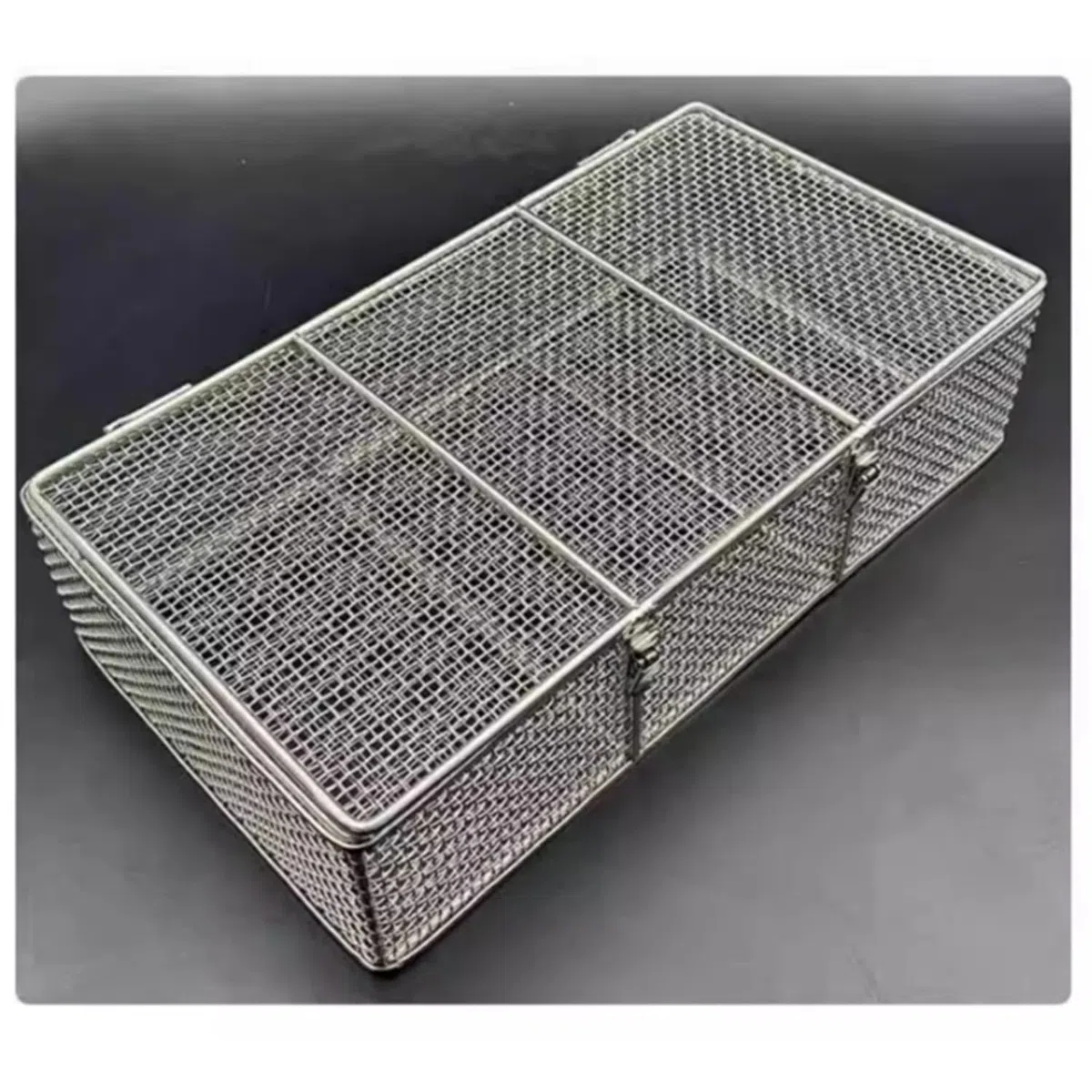 Medical 304 Desinfektionskorb aus Edelstahl, Wiederverwendbare Sterilisationskörbe mit Einziehbarem Griff und Deckel, für Chirurgische Medizinische Dentalinstrumente, WWFKWEMK, 30 * 20 * 15cm