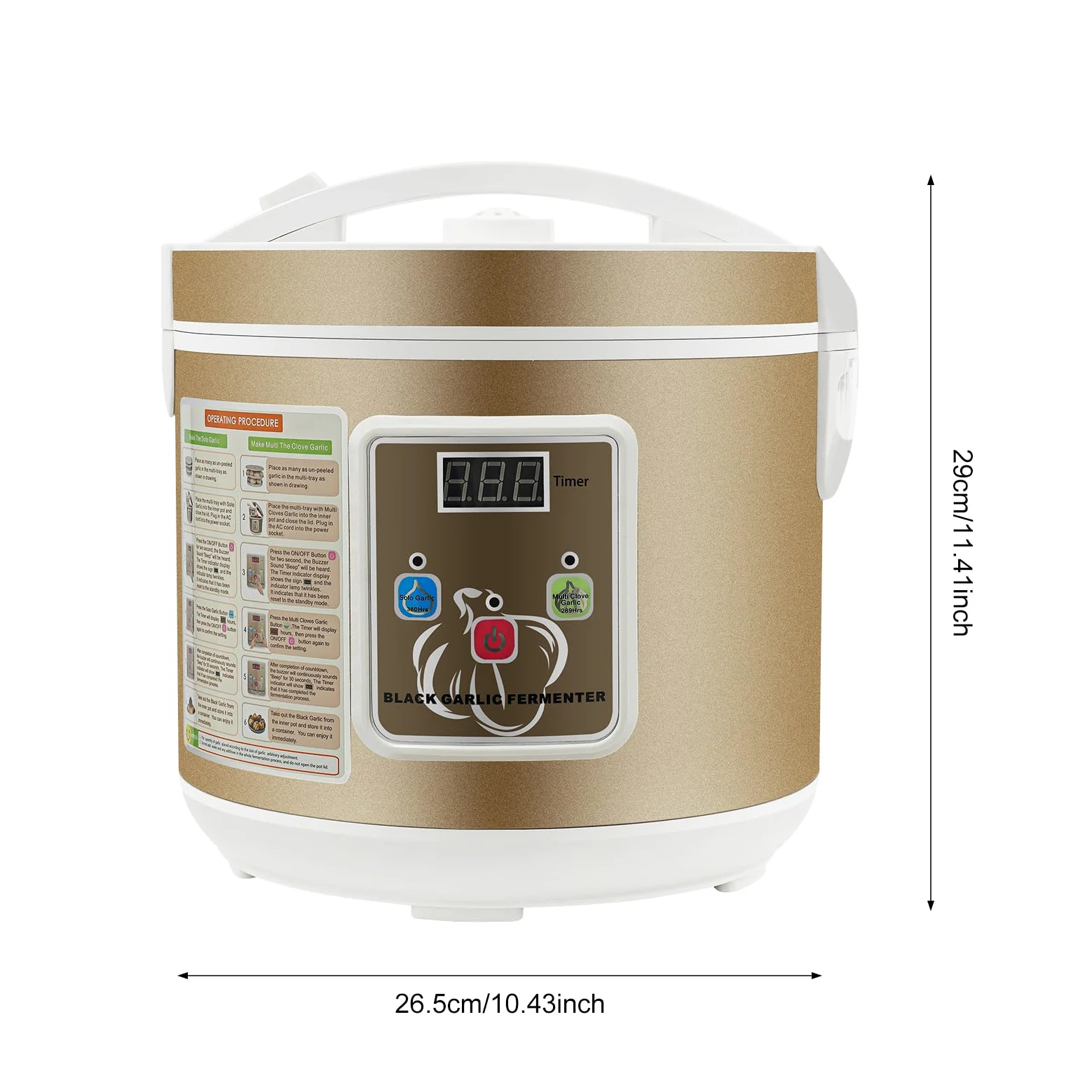 5L Schwarzer Knoblauch Fermenter, Multifunktionale intelligente Black Garlic Fermenter, Fermentationsmaschine mit Edelstahl-Knoblauchständer, Zeit Einstellbar, für Verwendung bei der Lebensmit