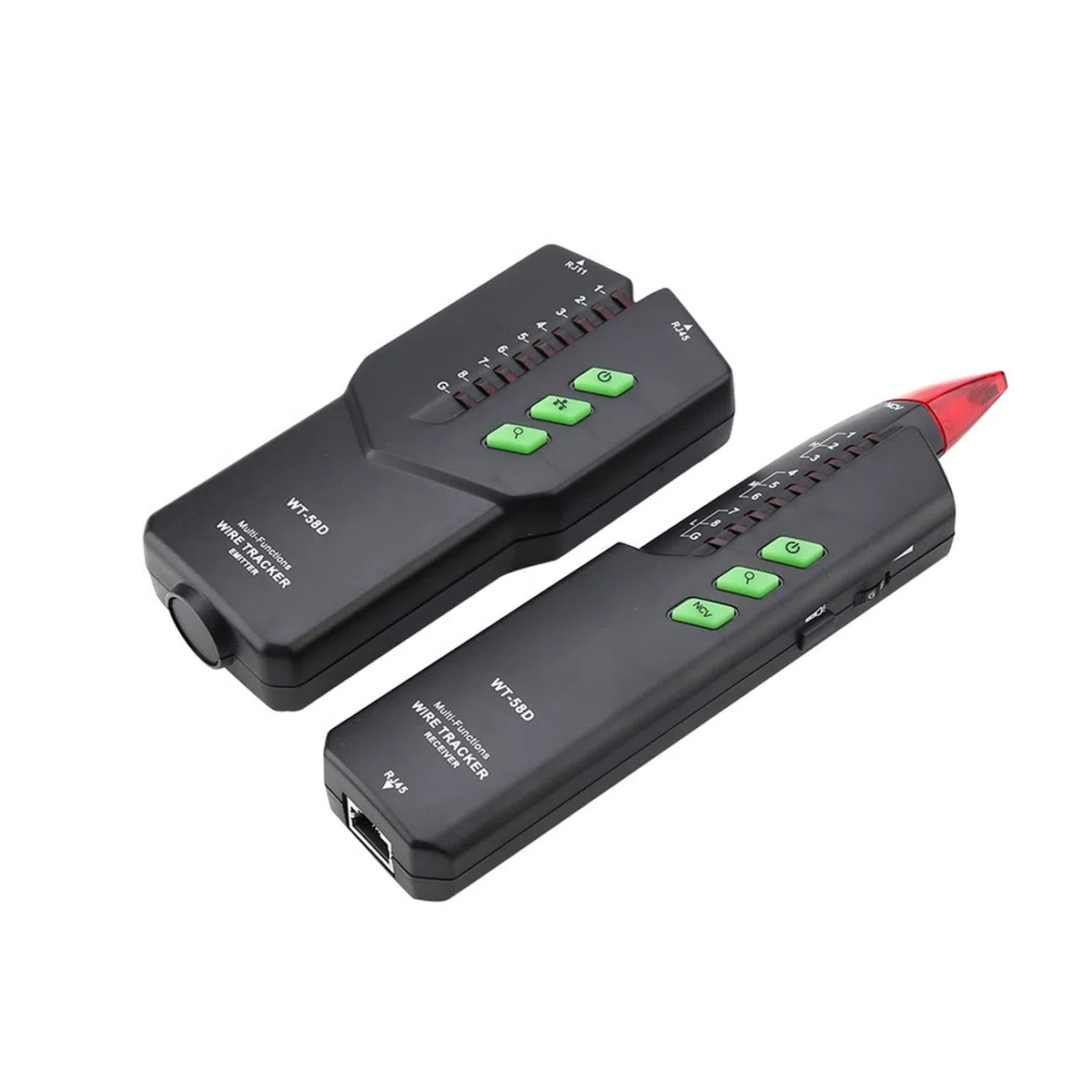 Wire Tracker, WT-58D Netzwerkkabeltester, Tragbare Multifunktions-Haltepunkttester RJ11 RJ45 Telefonkabel-, Netzwerk- und Kabeltester