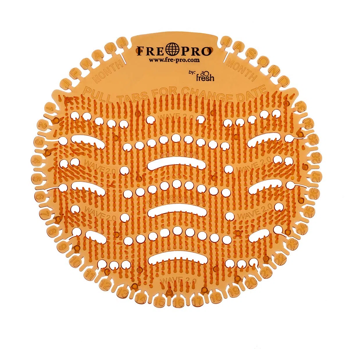 2x Urinalsieb Geruchsneutralisator WAVE 2.0 | 2 Stücke Mango (orange)| Wohlriechend Fresh Siebe | Spritzschutz | Verringerung der Schmutzablagerung | 100% recyclebar