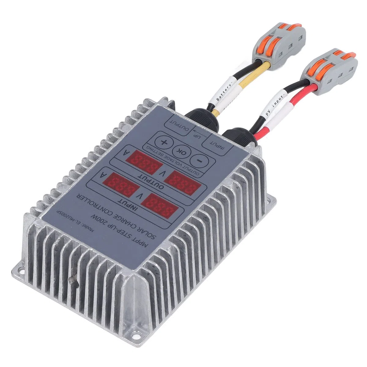MPPT Solar-Laderegler Solar Batterie Laderegler Boost Spannungseinstellbarer Solarpanel-Regler mit LED-Anzeige Wasserdichtes Solar-Wechselrichter-Ladegerät für Solarmodule (24-85V) (400W)