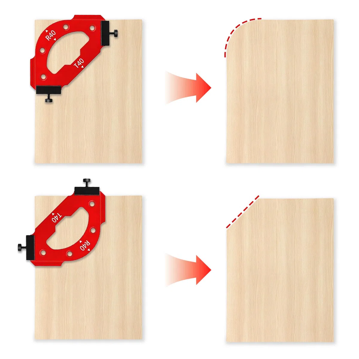 2026 NEW Frässchablone Oberfräse 7er Set | Radius Frässchablone Oberfräse Aluminium R10–R60 T10–T60 | 3-in-1 Innen Außen Gerade Schablone Oberfräse | Oberfräse Zubehör Holzarbeiten