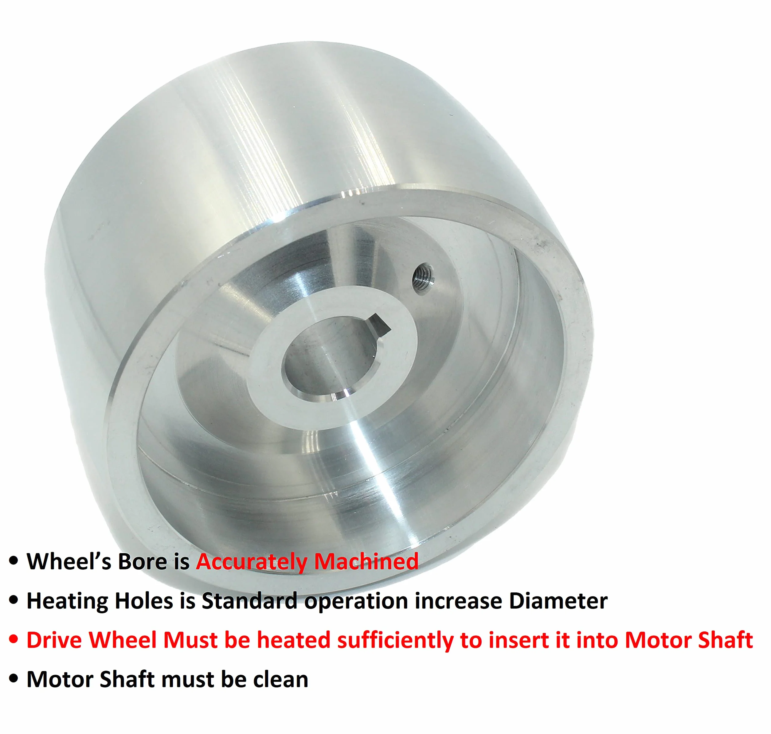 (Drive 130-24) Riemenschleifer-Antriebsrad CNC-bearbeitetes Riemenschleifer-Antriebsrad für Messerschleifer 130 mm Durchmesser - 55 mm breit mit 24 mm Bohrung