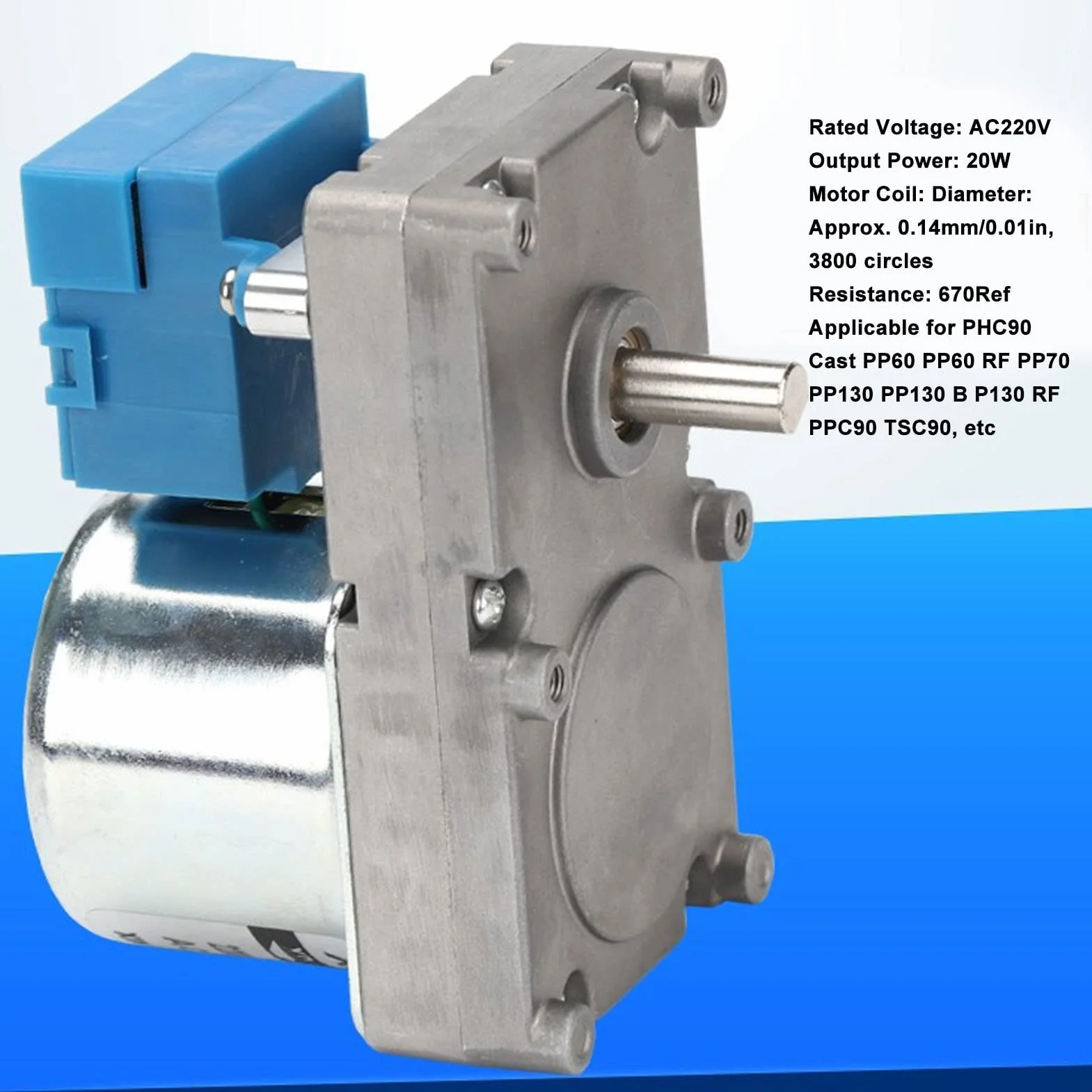 Schneckenvorschubmotor, Ganzmetallgetriebe, 20 W, Starke Leitfähigkeit, Elektrischer Kamin, Ofen, Getränkeschrank, AC220 V, für PHC90, Guss für PP60 Pelletofen, Schneckenmotor (3