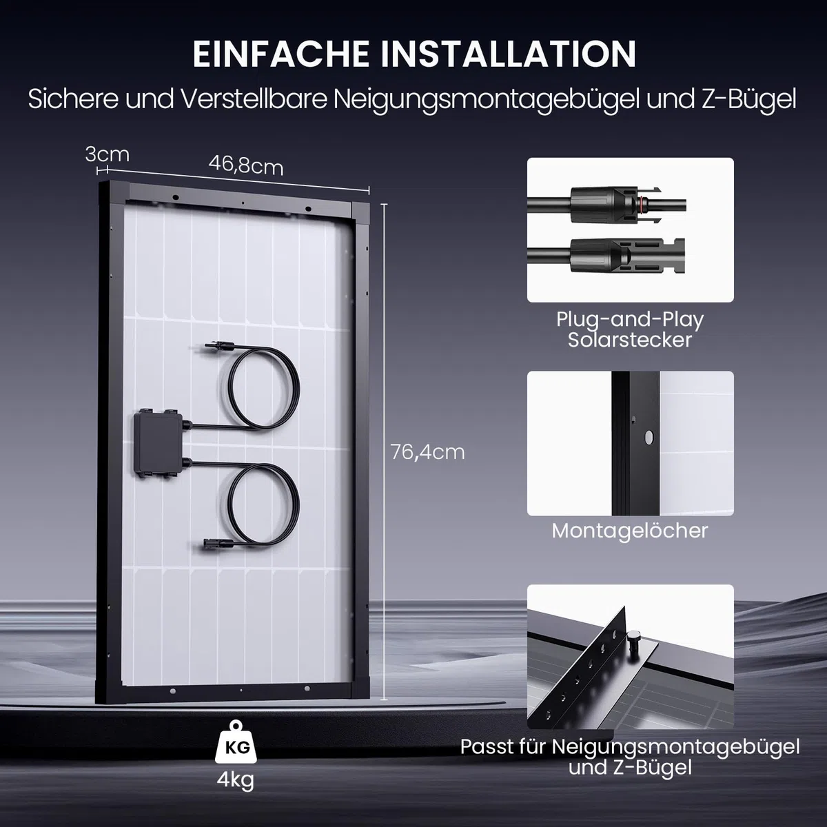 N-Type 16BB 55W Monokristalline Solarmodule, Callsun 55W Solarpanel,25% Wirkungsgrad,3.2mm Glas,Ideal für 12V Batterie,Wohnmobil, Gartenhäuse, Boot (Halterung nicht enthalten)