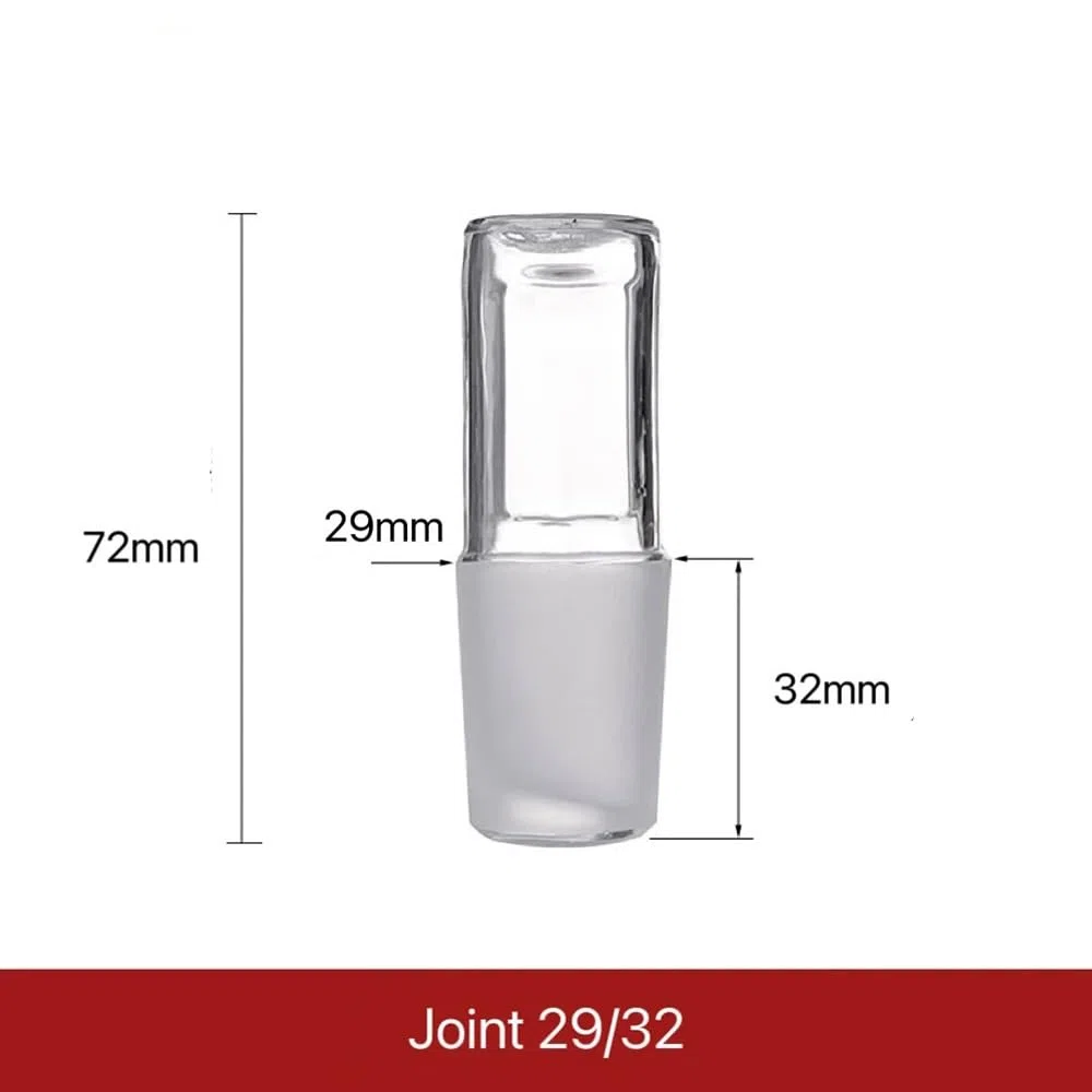 5-teiliger Glasstopfen, Glashohlstopfen, Verbindung 29/32, Schleifflachstopfen, Hohlkolben, Borosilikatglas