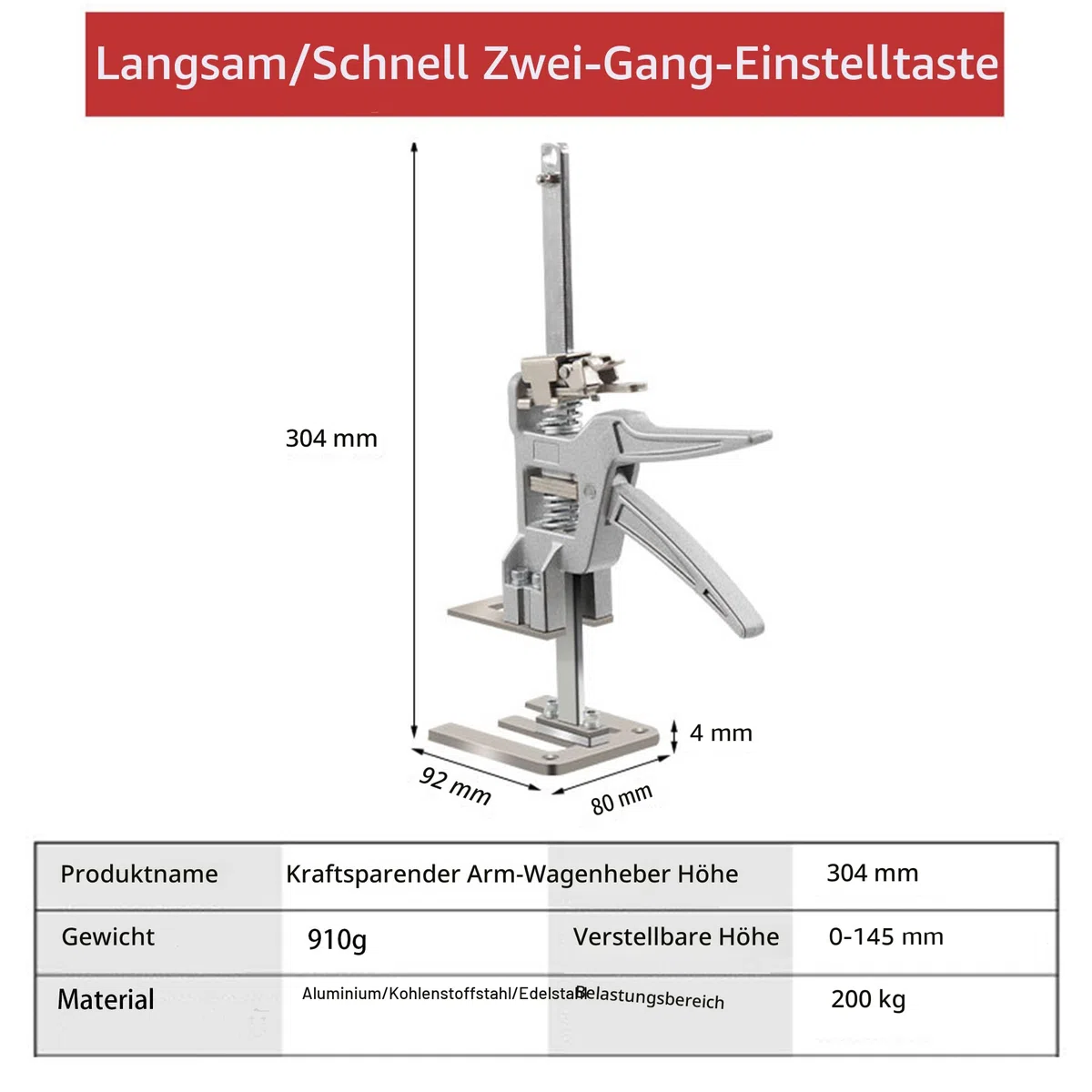 2 Stück arbeitssparender Armheber | Einhandmontagewerkzeug | zum durchführen von schweren Arbeiten mit nur einer Personen | Montagewerkzeug Hebewerkzeug Werkzeug, 200 kg Hubkapazität