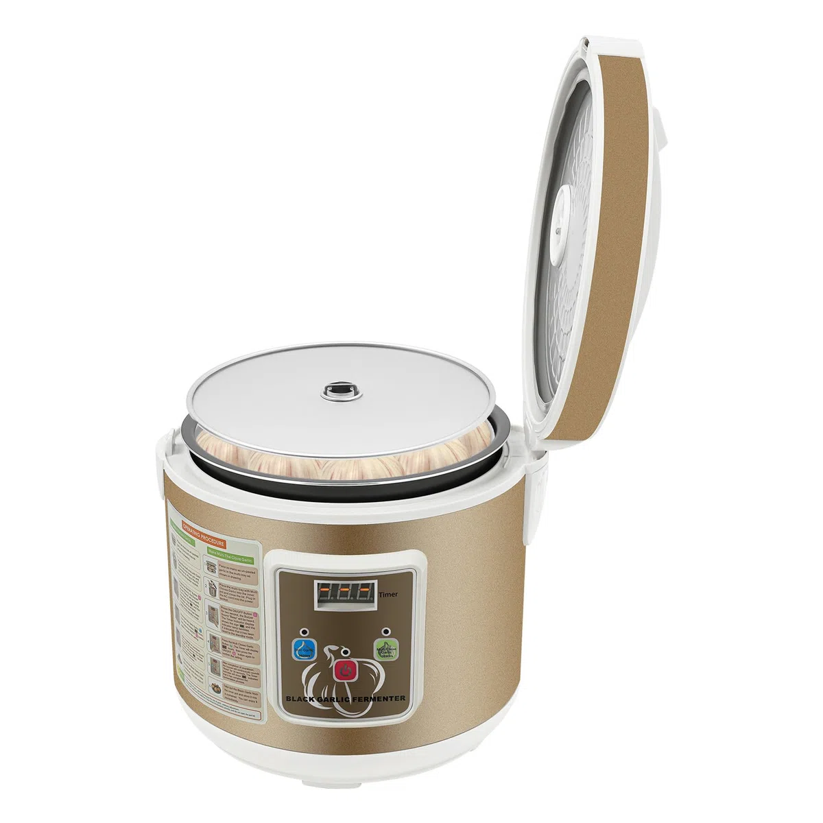 5L Schwarzer Knoblauch Fermenter, Multifunktionale intelligente Black Garlic Fermenter, Fermentationsmaschine mit Edelstahl-Knoblauchständer, Zeit Einstellbar, für Verwendung bei der Lebensmit