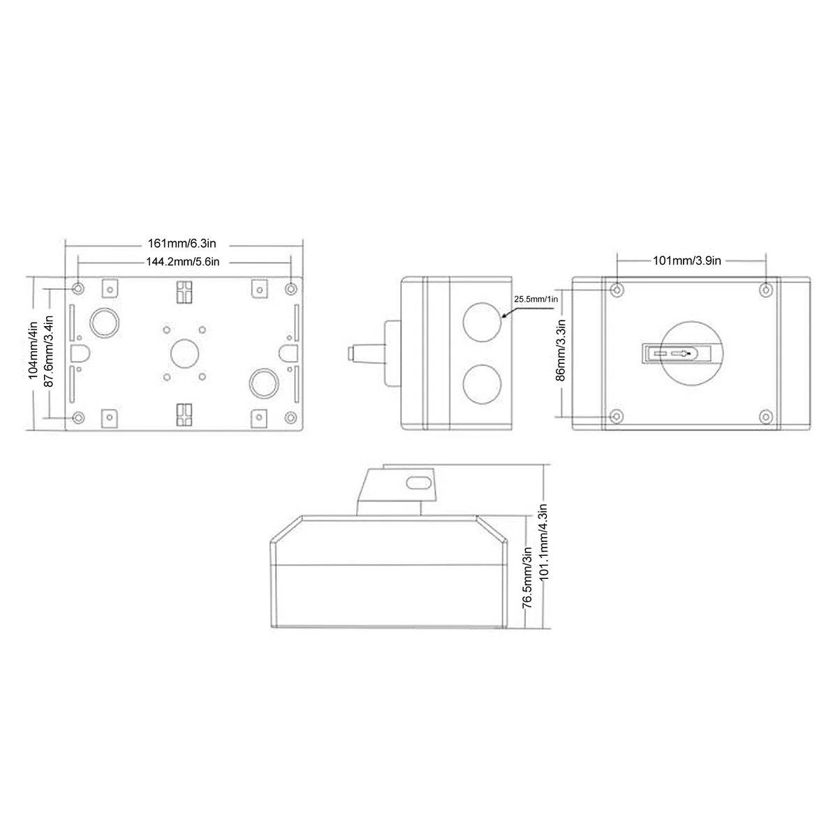 Photovoltaic DC Isolator Solar Switch Solar Disconnect Switch Solar DC Switch IP66 1200V 32A 4P mit Kompakter Größe für Solarstromsysteme RVS -Boote Vom Gitter (Grundtyp)