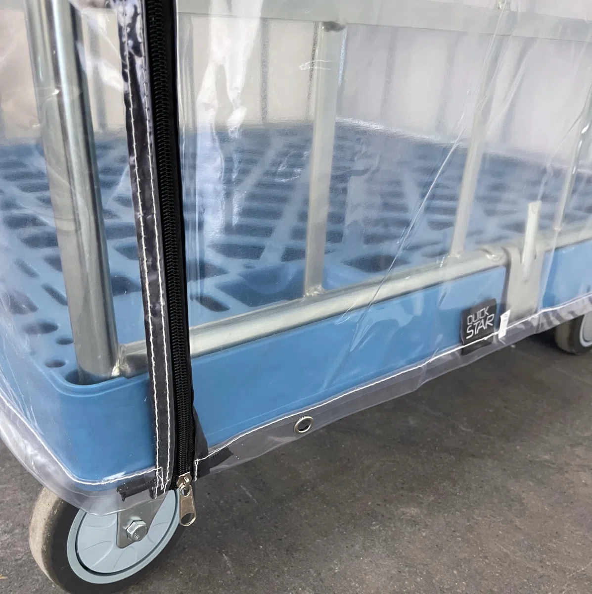 Gitterwagen Abdeckhaube, 73x82x150cm, PVC Transparent, Wasserdicht, mit Reißverschlüssen