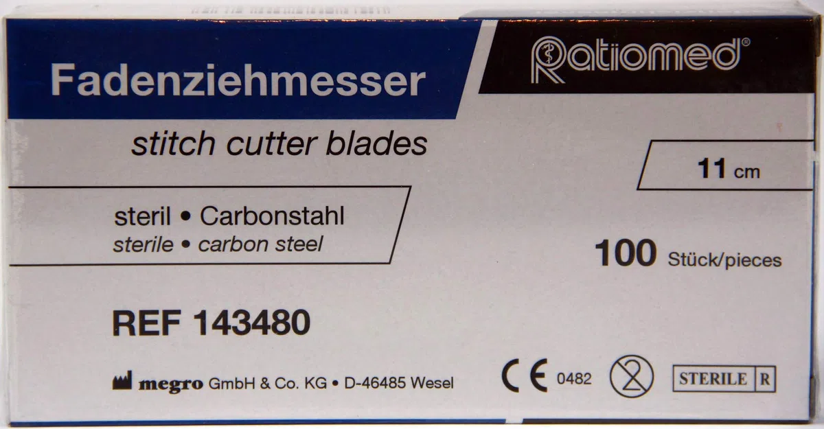 Fadenziehmesser ratiomed 11 cm, steril (100 Stck.)