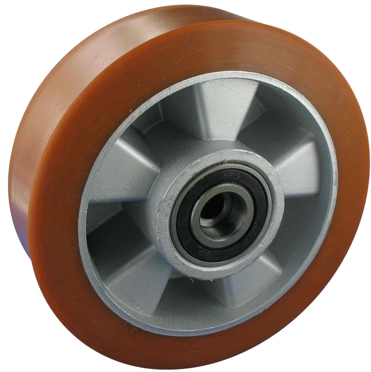 Rollentechnik Hubwagen Lenkrad Hubwagenrad 200x50 mm Polyurethan mit Kugellager Bohrung 25 Nabenlänge 55 Einbaulänge 40