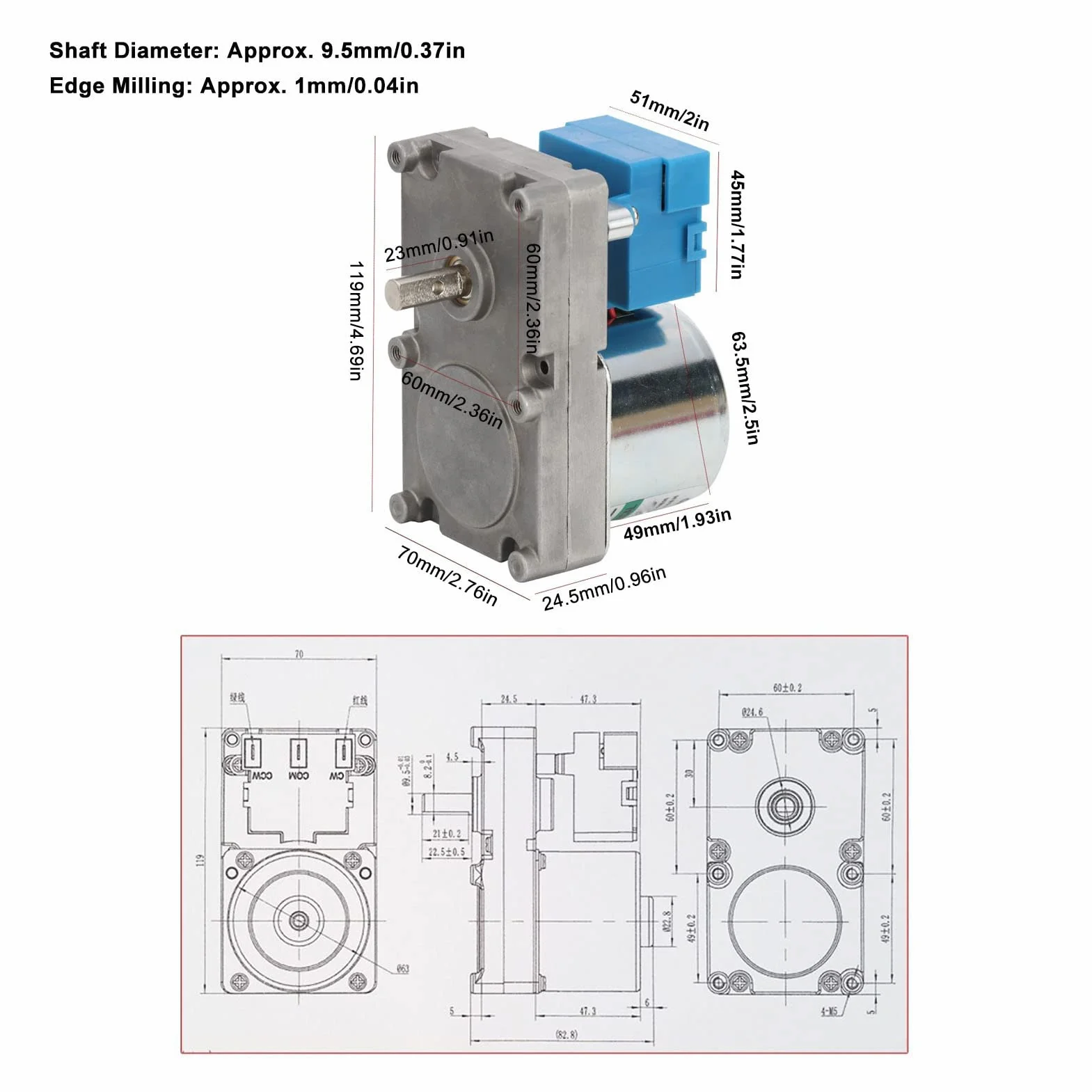 Schneckenvorschubmotor, Ganzmetallgetriebe, 20 W, Starke Leitfähigkeit, Elektrischer Kamin, Ofen, Getränkeschrank, AC220 V, für PHC90, Guss für PP60 Pelletofen, Schneckenmotor (3