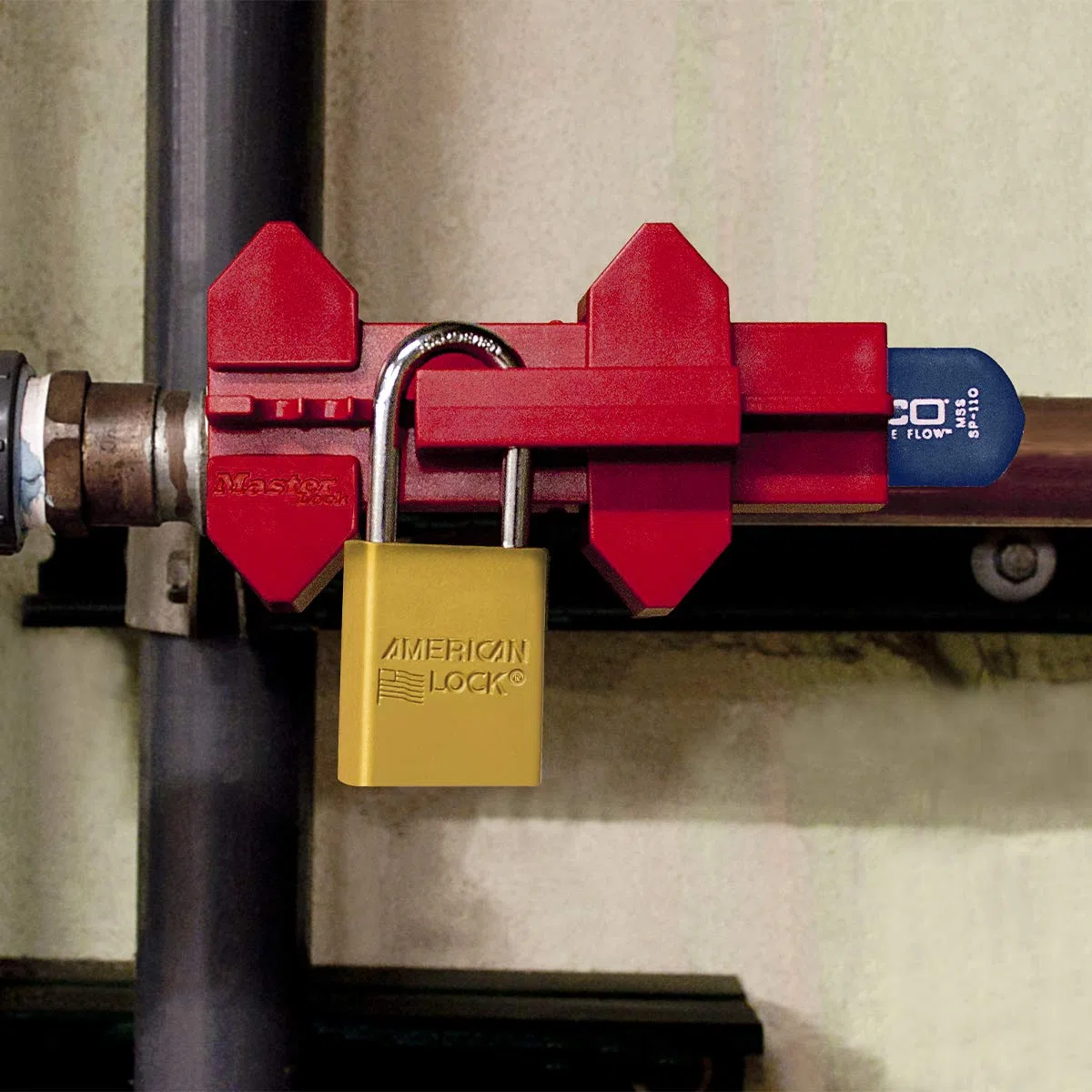 Master Lock S3080 Vierbein-Ventil Lockout, Einheitsgröße, Rot