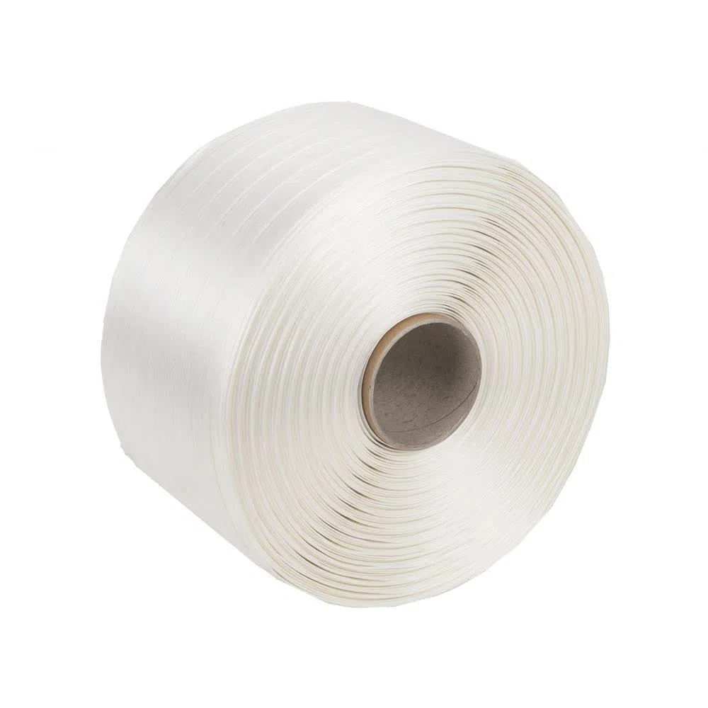 Polyester-Umreifungsband | 13 mm x 1100 m | Zugfestigkeit 375 kg | Kerndurchmesser 76 mm | Robust für Verpackung und Transportsicherung